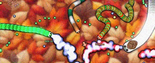 Gameplay from slither.io